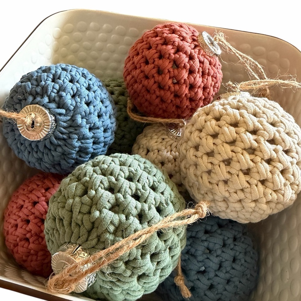4 Pack Of Crochet Cottagecore Rustic Ornaments